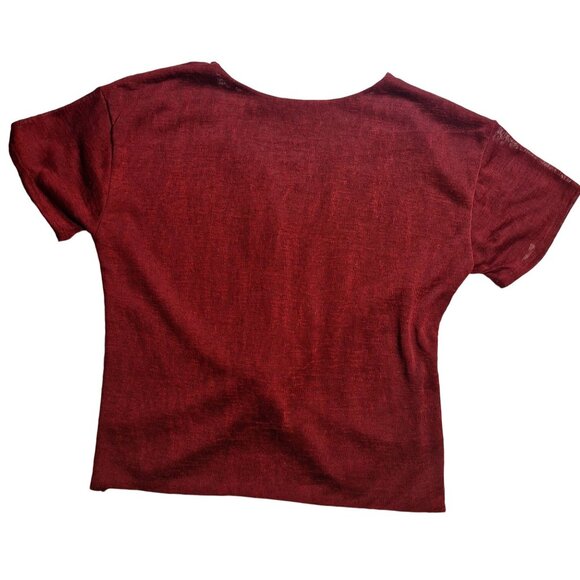 Lily Star Womens Twist Knot Front Red Top M - Picture 6 of 6